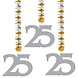 Decoratie spiraal 25 jaar getrouwd 3 stuks Decoratie spiraal 25 jaar getrouwd 3 stuks