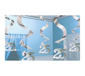 Riethmüller Decoration swirl 25 years Silver Wedding | 5 pieces