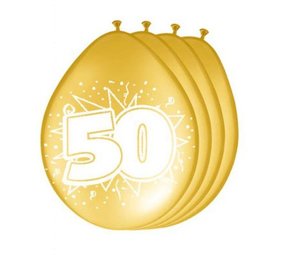 Folat Ballonnen 50 jaar Huwelijk Goud 30cm | 8 stuks Folat Ballonnen 50 jaar Huwelijk Goud 30cm | 8 stuks