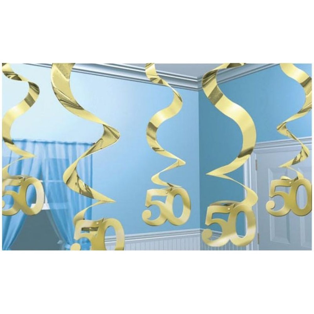 Riethmüller Decoratie swirl 50 jaar goud getrouwd | 5 stuks Riethmüller Decoratie swirl 50 jaar goud getrouwd | 5 stuks