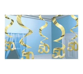 Riethmüller Decoration swirl 50 years golden married | 5 pieces
