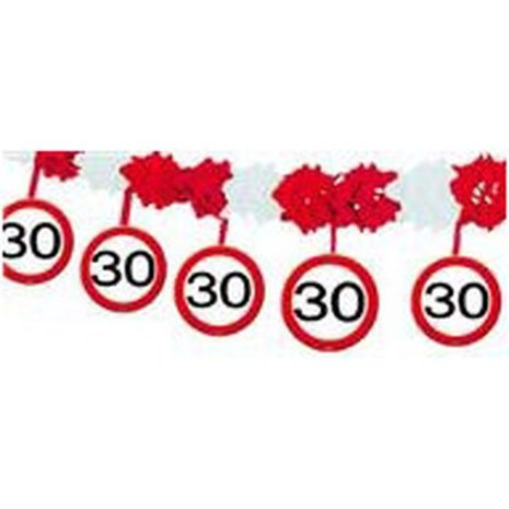 Folat Slinger Verkeersbord 30 jaar met Onderhangers 4mtr | per stuk Folat Slinger Verkeersbord 30 jaar met Onderhangers 4mtr | per stuk