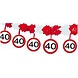 Folat 40 Years Traffic Sign Garland with Hanging Pendants 4 meters | per piece