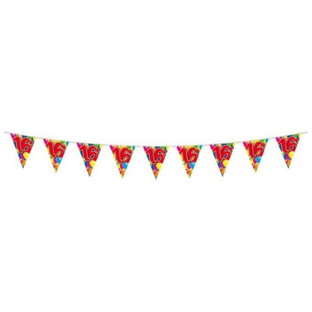 Folat Doppelseitiges Wimpelbanner zum 16. Geburtstag | 6 Meter
