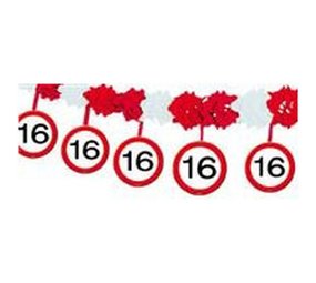 Folat Guirlande de panneaux de signalisation 16 ans avec supports suspendus de 4 mètres | à l'unité