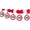 Folat Traffic Sign Garland 16 years with Hanging Trailers 4 meters | per piece