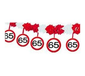 Folat Traffic Sign Garland 65 Years with Hanging Pendants 4 meters | per piece
