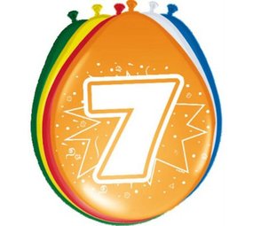 Folat Ballonnen 7 jaar 30cm | 8 stuks Folat Ballonnen 7 jaar 30cm | 8 stuks