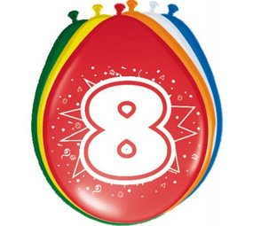 Folat Ballonnen 8 jaar 30cm | 8 stuks