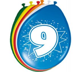 Ballonnen 9 jaar | 8 stuks Ballonnen 9 jaar | 8 stuks
