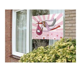 Drapeau de fenêtre de la fille cigogne