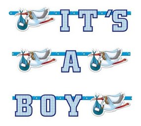 Folat Letterslinger It s a boy ooievaar 2mtr | per stuk Folat Letterslinger It s a boy ooievaar 2mtr | per stuk