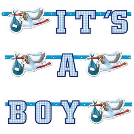 Folat Letterslinger It s a boy ooievaar 2mtr | per stuk