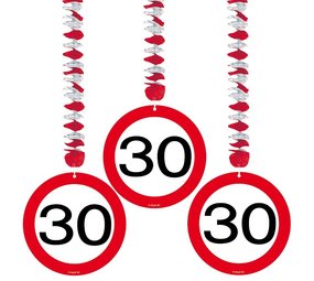 Folat Dekorative Spirale, 30 Verkehrsschilder, 3 Stück