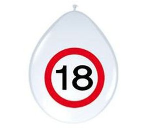 Paper Dreams 18th Birthday Balloons Traffic Sign 30cm | 8 pieces