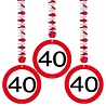 Folat Decoratie spiraal 40 Verkeersbord 3 stuks Folat Decoratie spiraal 40 Verkeersbord 3 stuks