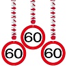 Folat Decorative spiral 60 traffic signs 3 pieces