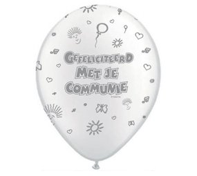 Folat Communion Balloons White Metallic 30cm | 8 pieces