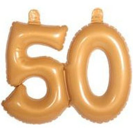 Opblaasbaar cijfer 50 goud Opblaasbaar cijfer 50 goud