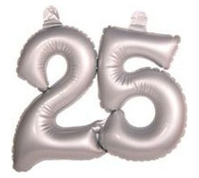 Inflatable number 25 silver