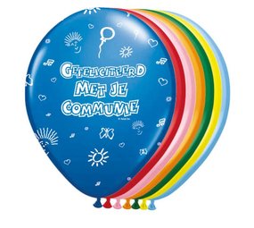 Folat Ballon Communie gekleurd 8 stuks Folat Ballon Communie gekleurd 8 stuks