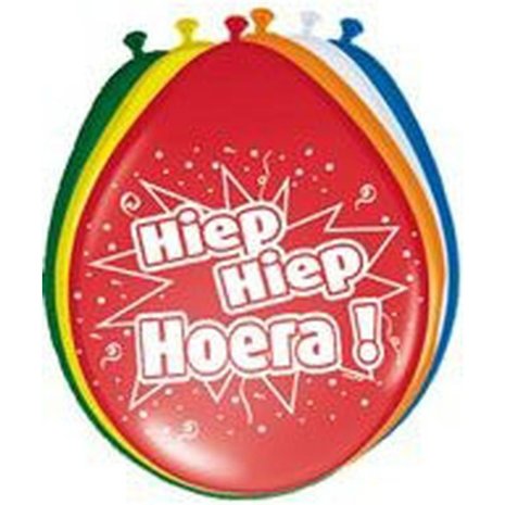 Folat Ballons Hip Hip Hourra 30 cm | 8 pièces