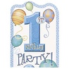 1st birthday invitation blue balloons | 8 pieces 1st birthday invitation blue balloons | 8 pieces