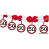 Folat Slinger Verkeersbord 50 jaar met Onderhangers 4mtr | per stuk Folat Slinger Verkeersbord 50 jaar met Onderhangers 4mtr | per stuk