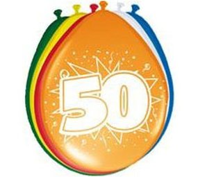 Folat Ballonnen  50 jaar 30cm | 8 stuks Folat Ballonnen  50 jaar 30cm | 8 stuks