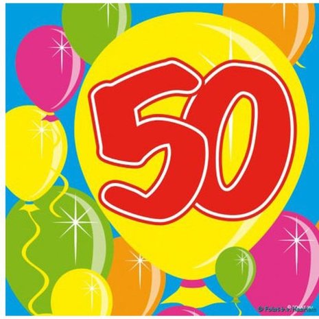 Servet 50 jaar 20 stuks Servet 50 jaar 20 stuks