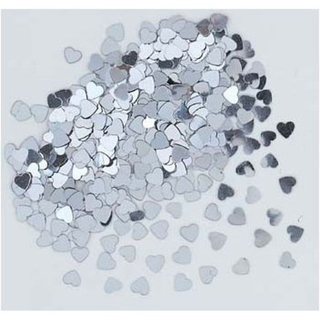 Riethmüller Hartjes Confetti Zilver 14gram | per zakje Riethmüller Hartjes Confetti Zilver 14gram | per zakje