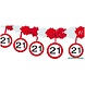 Folat Traffic Sign Garland 21 Years with Hanging Pendants 4 meters | per piece