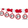 Folat Verkehrsschild-Girlande „21 Jahre“ mit Anhängern, 4 Meter | pro Stück Folat Verkehrsschild-Girlande „21 Jahre“ mit Anhängern, 4 Meter | pro Stück