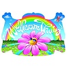 Willkommensschild mit Blumenmuster Willkommensschild mit Blumenmuster