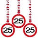 Decoratie spiraal 25 jaar Verkeersbord 3 stuks Decoratie spiraal 25 jaar Verkeersbord 3 stuks