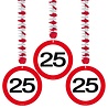 Folat Panneau de signalisation décoratif en spirale 25 ans, 3 pièces Folat Panneau de signalisation décoratif en spirale 25 ans, 3 pièces