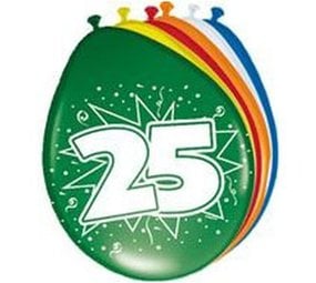 Folat Ballons 25 Jahre 30 cm | 8 Stück