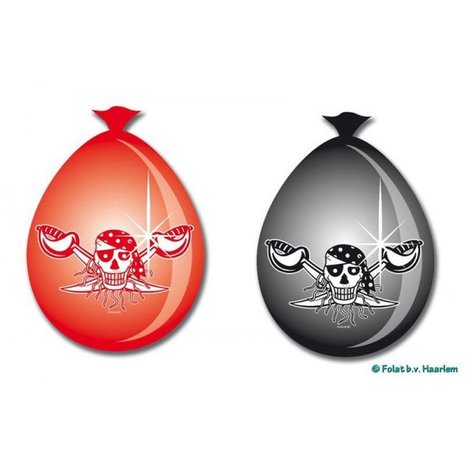 Folat Ballon pirate rouge | 8 pièces
