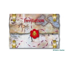 Folat Uitnodiging Red pirate | 8 stuks Folat Uitnodiging Red pirate | 8 stuks