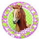 Haza - Witbaard Assiettes roses à motif poney, 23 cm | 8 pièces