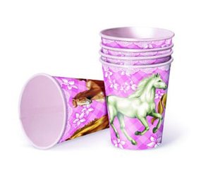 Bekers Pink Pony Paarden 250ml | 8 stuks