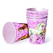 Gobelets roses à motif poney 250 ml | 8 pièces