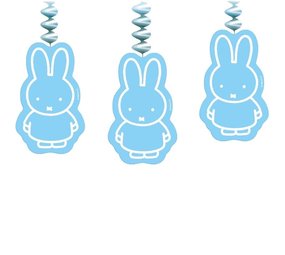 Haza - Witbaard Décoration spirale Miffy pour la naissance d'un garçon, 3 pièces