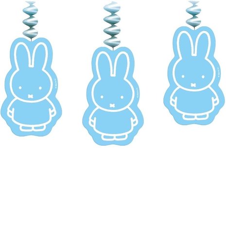 Haza - Witbaard Miffy Spiraldekoration zur Geburt eines Jungen, 3-teilig