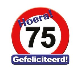 Paper Dreams Deurbord 75 jaar Verkeersbord 50cm | per stuk Paper Dreams Deurbord 75 jaar Verkeersbord 50cm | per stuk