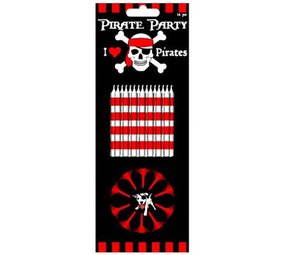 I love Pirates candles with holder 12 pieces