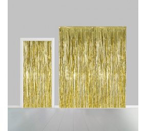 WeFiesta Rideau de porte doré à la feuille 100 x 240 cm | à l'unité