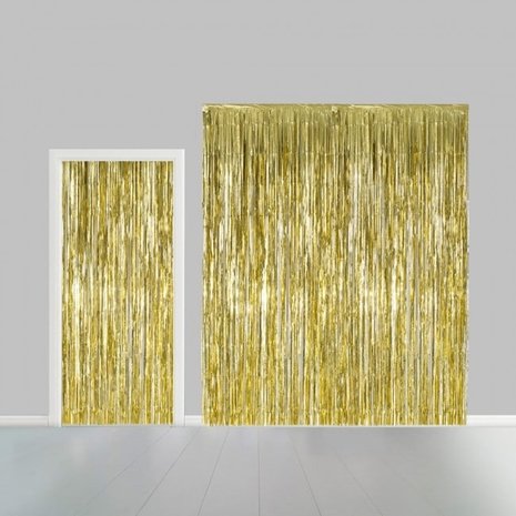 WeFiesta Rideau de porte doré à la feuille 100 x 240 cm | à l'unité