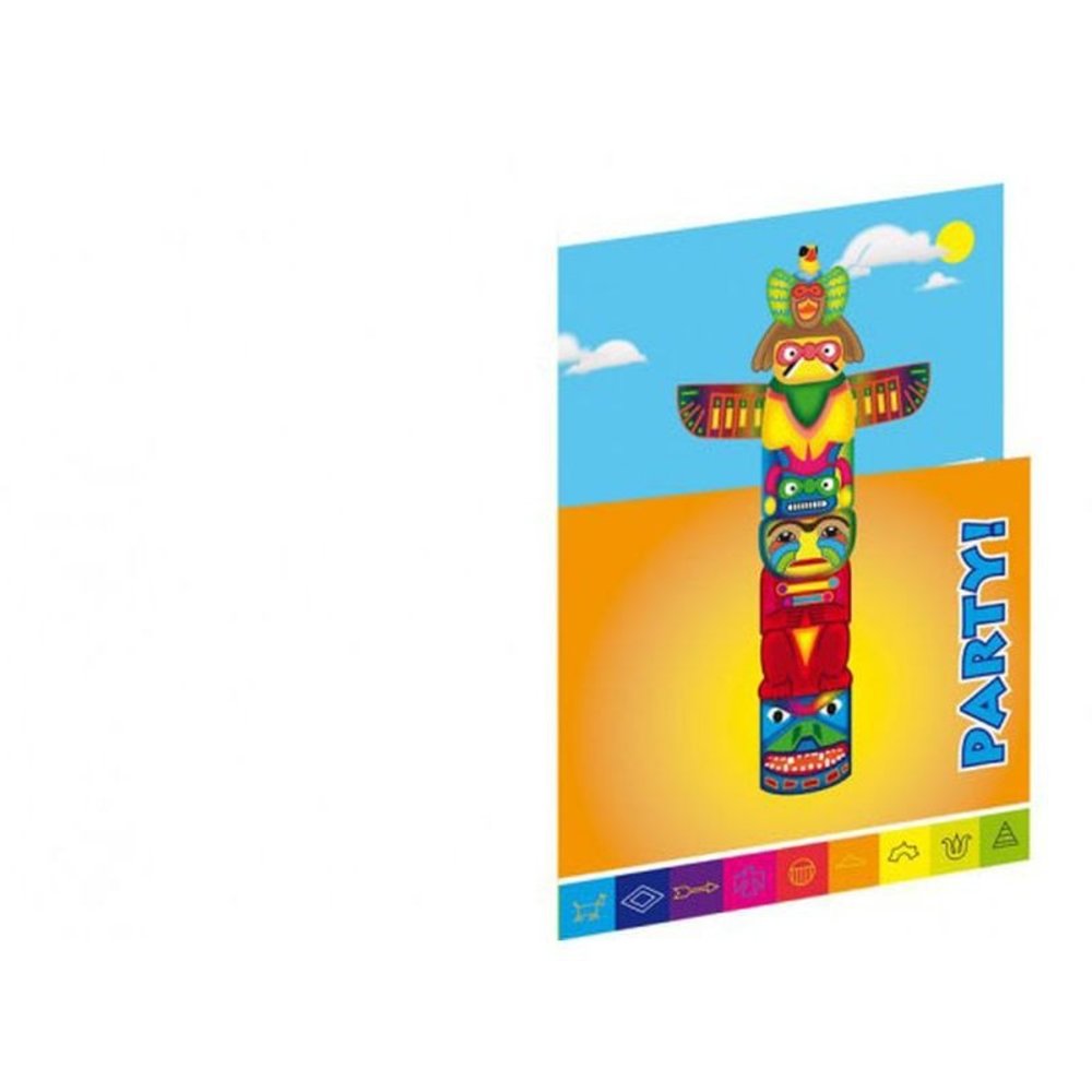 Invitation totem amérindien en 8 pièces