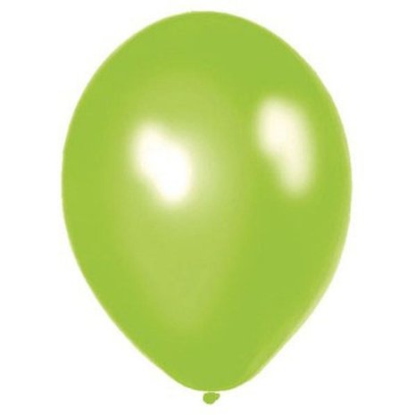 WeFiesta Limettengrüne Metallic-Luftballons, 30 cm | 10 oder 100 Stück
